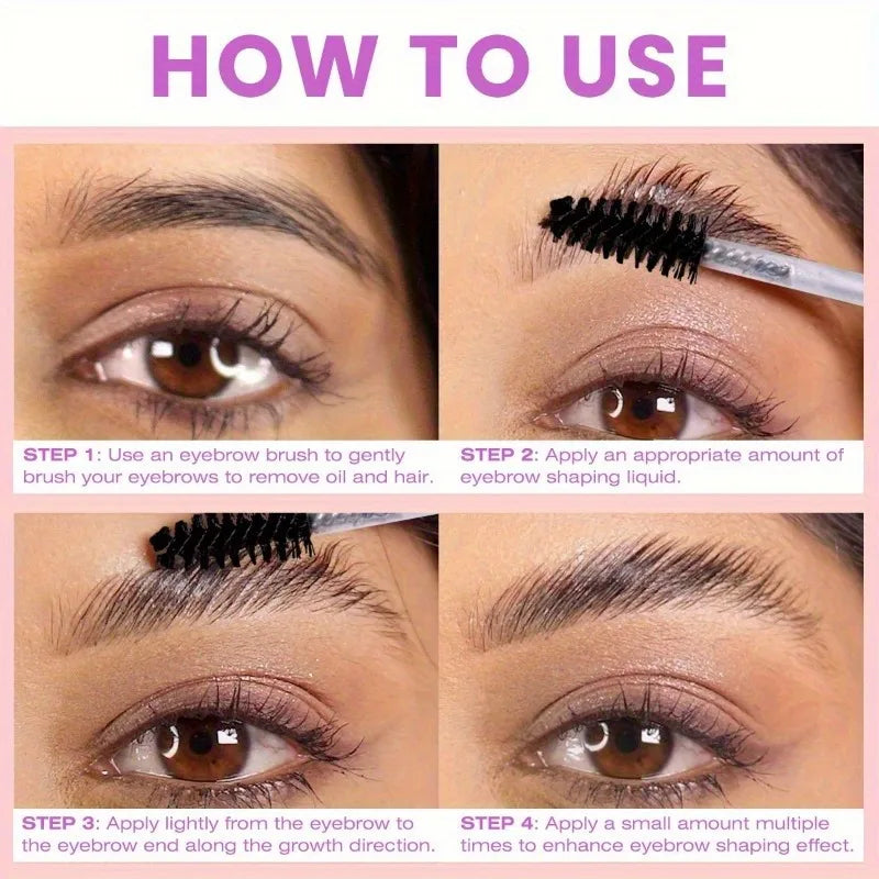 Transparent Eyebrow Styling Long Lasting Eyebrow Shaping Styling Gel Waterproof Liquid Eyebrow Eyelash Fixed Gel With Brush Comb Zpaxo