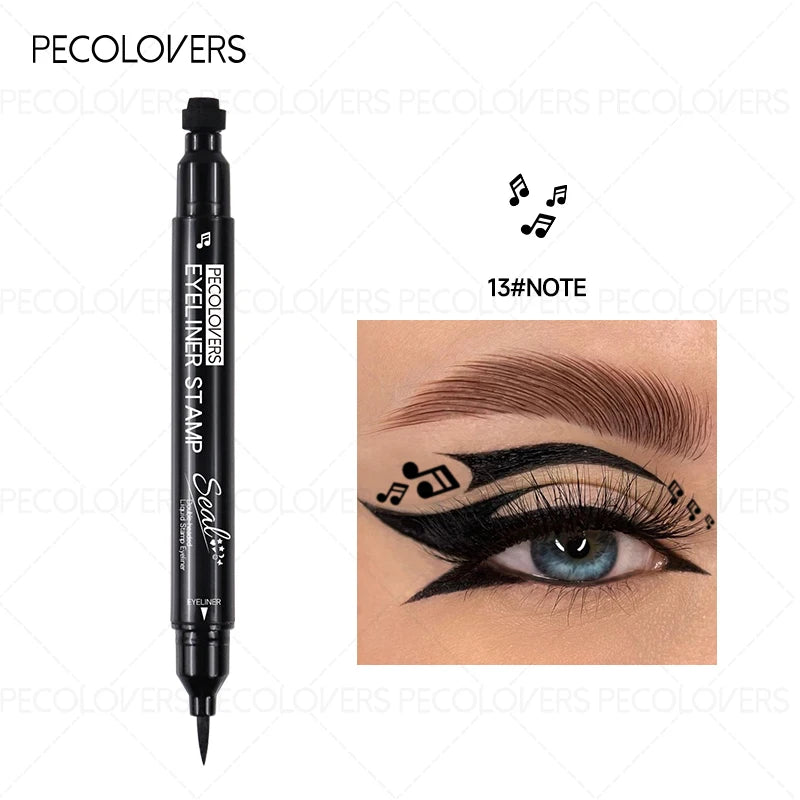 1PC Liquid Eyeliner Stamp - Waterproof, Slim Gel Felt Tip with Heart, Star, Triangle & Flower Shapes for Creative Eye Makeup Zpaxo 13