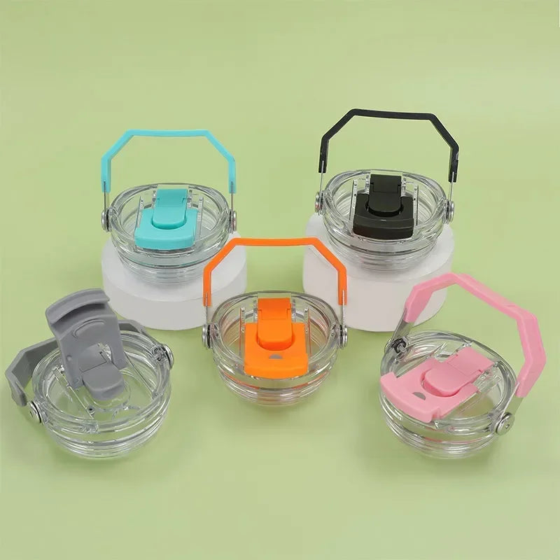 30oz Plastic Transparent Cup Lid with Handle Spill Proof Replaceble Tumbler Flip Straw Lid Sealing Bottle Cover for Stanley Hot Zpaxo