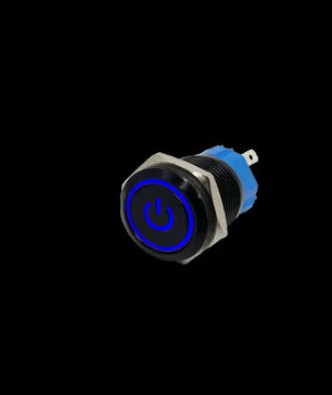 Black Metal Push Button Start Stop Power On Off Momentary Switch LED Backlit With Fixation 12 220 V Connected Electrical Outlets Zpaxo BLUE POWER LED 22mm 3-6V(5V)|Momentary Self-Reset