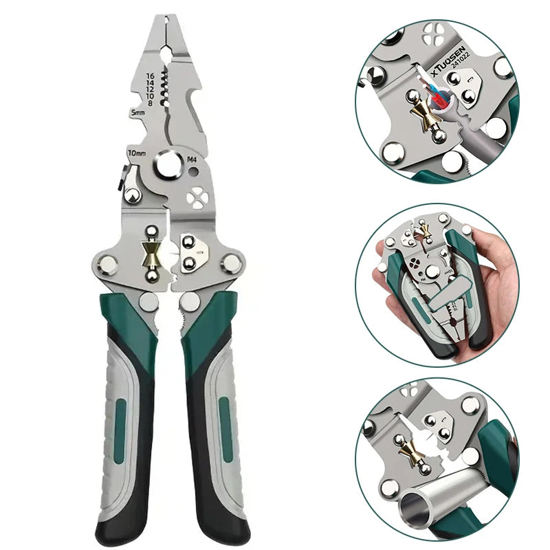 Multifunctional Collapsible Wire Stripping Pliers Cutting Winding