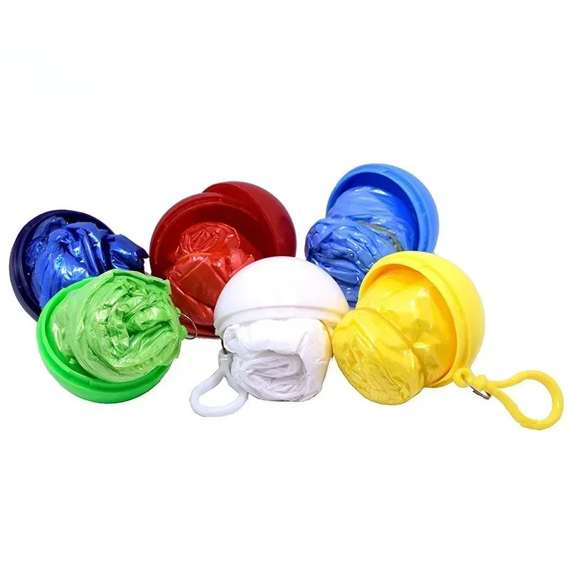 Hot Waterproof Raincoat Ball Disposable Raincoats Transparent Rain Cover Emergency Coat for Traveling Camping Outdoor Sport Zpaxo