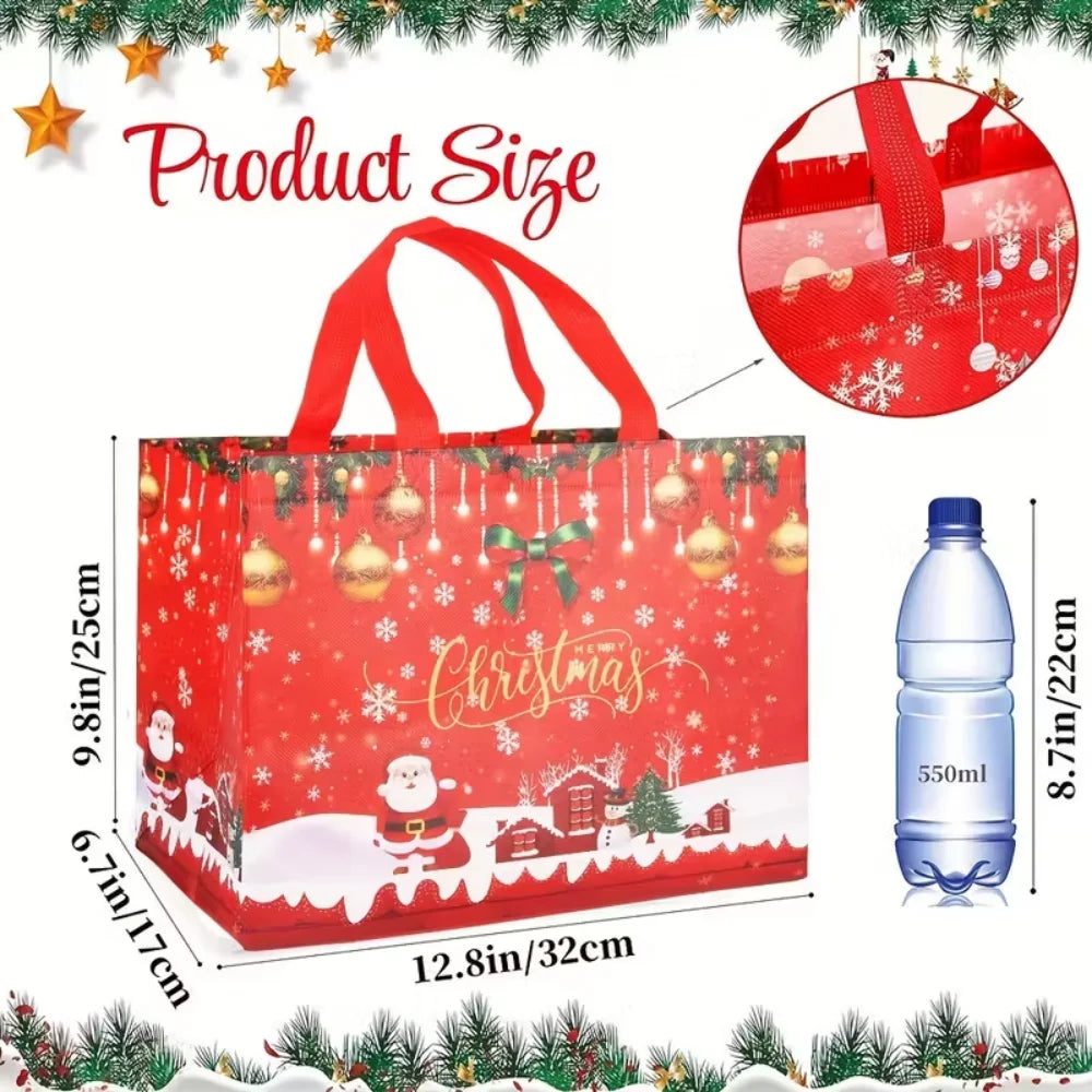 Random Christmas Bags Shopping Storage Tote Reusable Foldable Ba Zpaxo