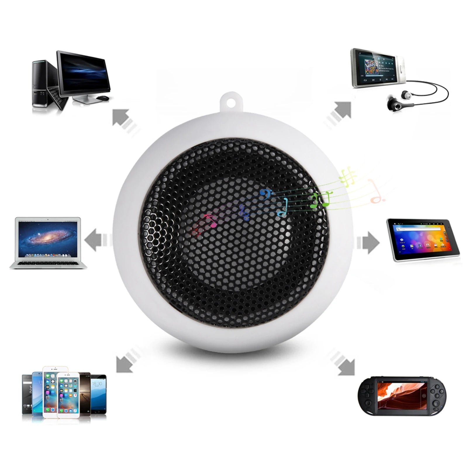Computer Speaker Mini Portable Travel Loud Built Battery Mobile Phone