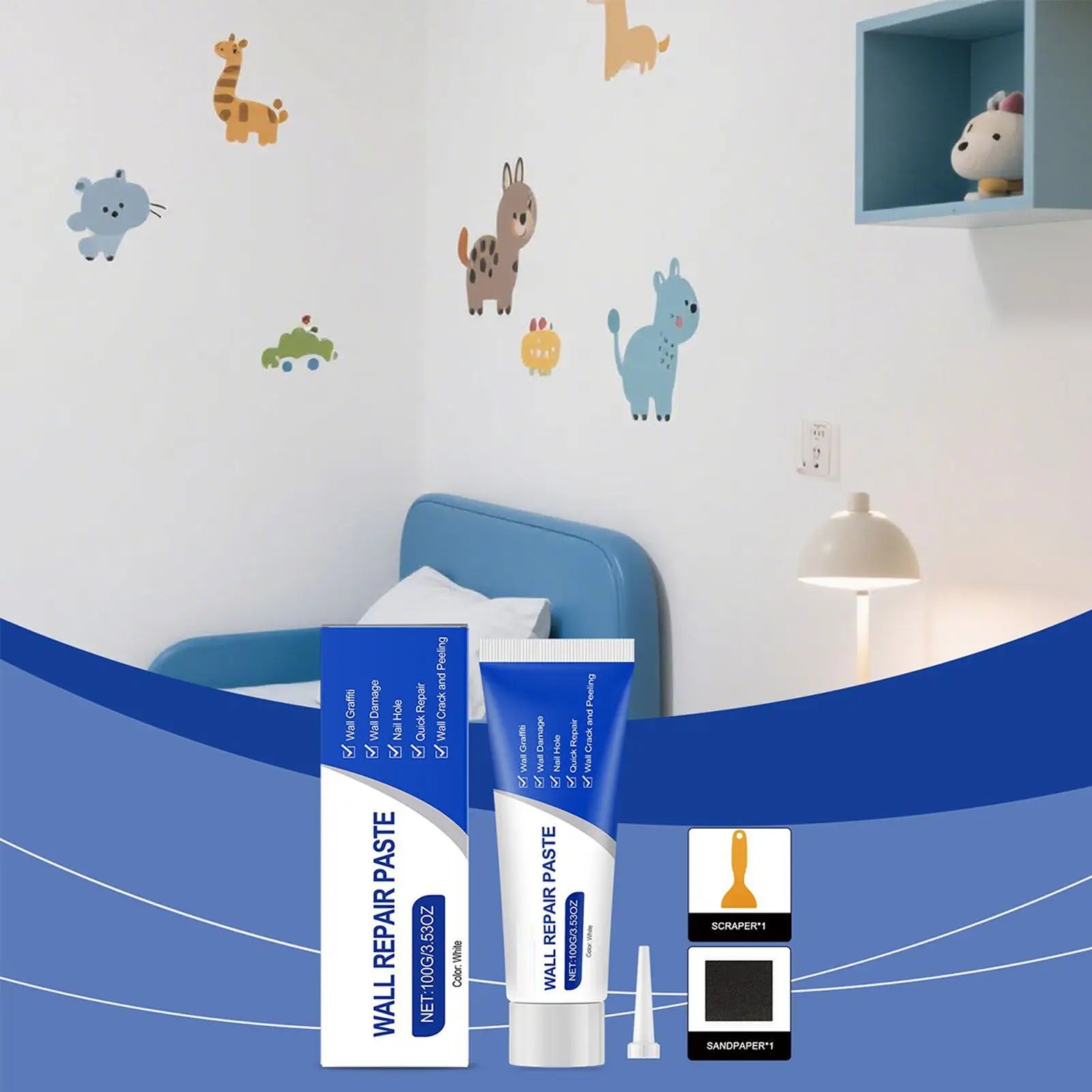 Wall Repair Paste Damage Graffiti Fill Nail Hole Prevent Cracking