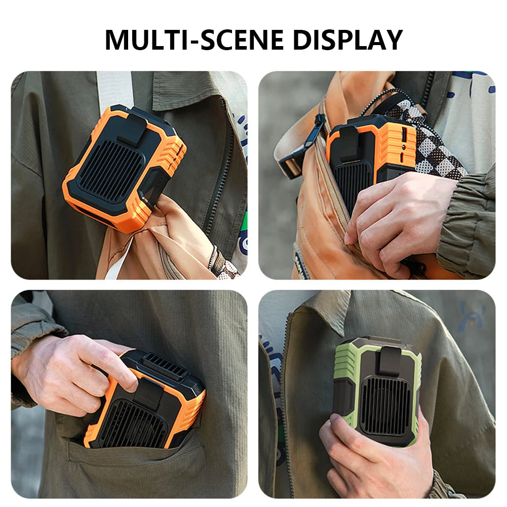 Portable Belt Fan 3 Speed 4000mAh Hands-free Fan USB Rechargeable Cooling Waist Fan Emergency Mobile Power Bladeless for Outdoor Zpaxo