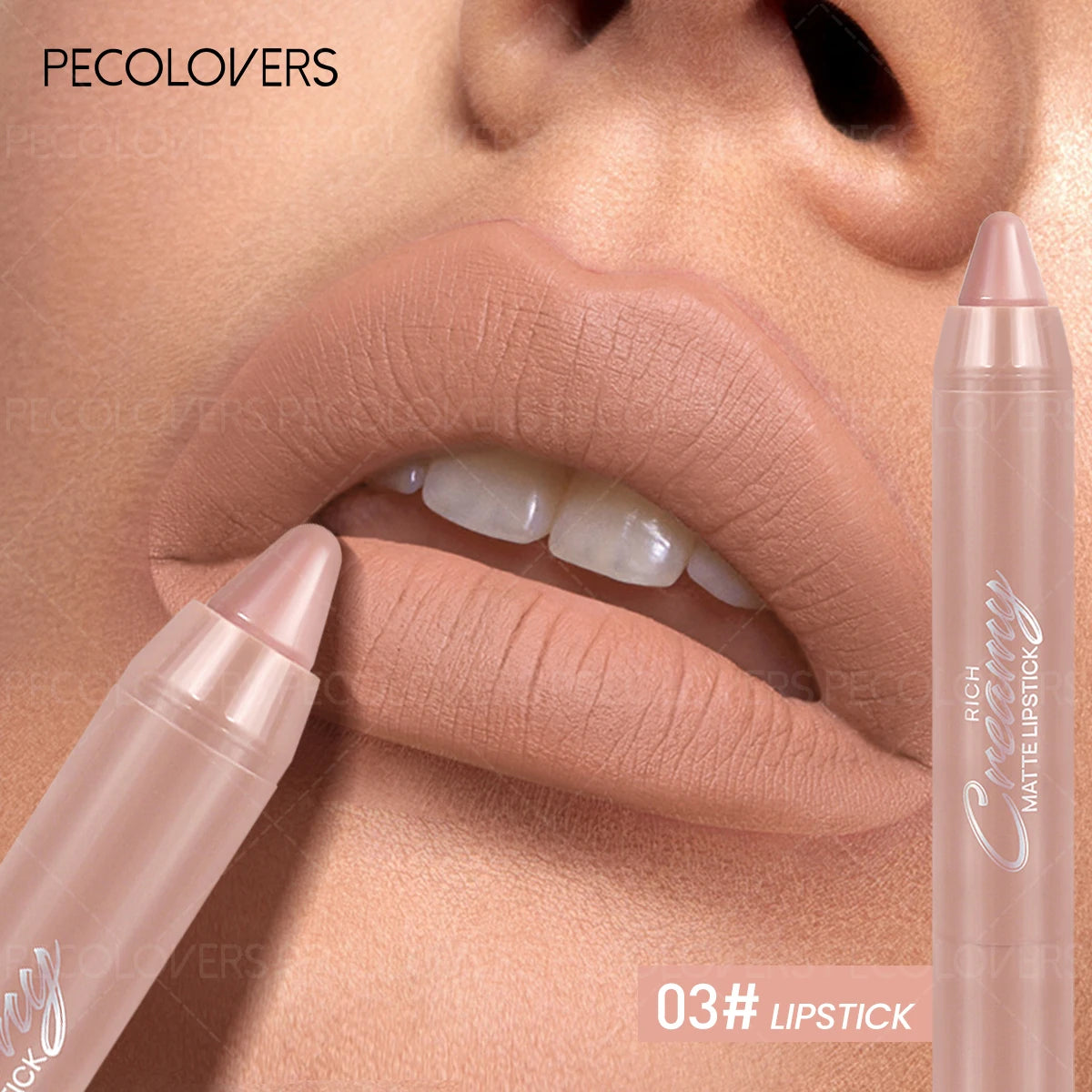 Nude Frosted Lipstick Soft Texture Moisturizing Formula Outline Lip Zpaxo 03