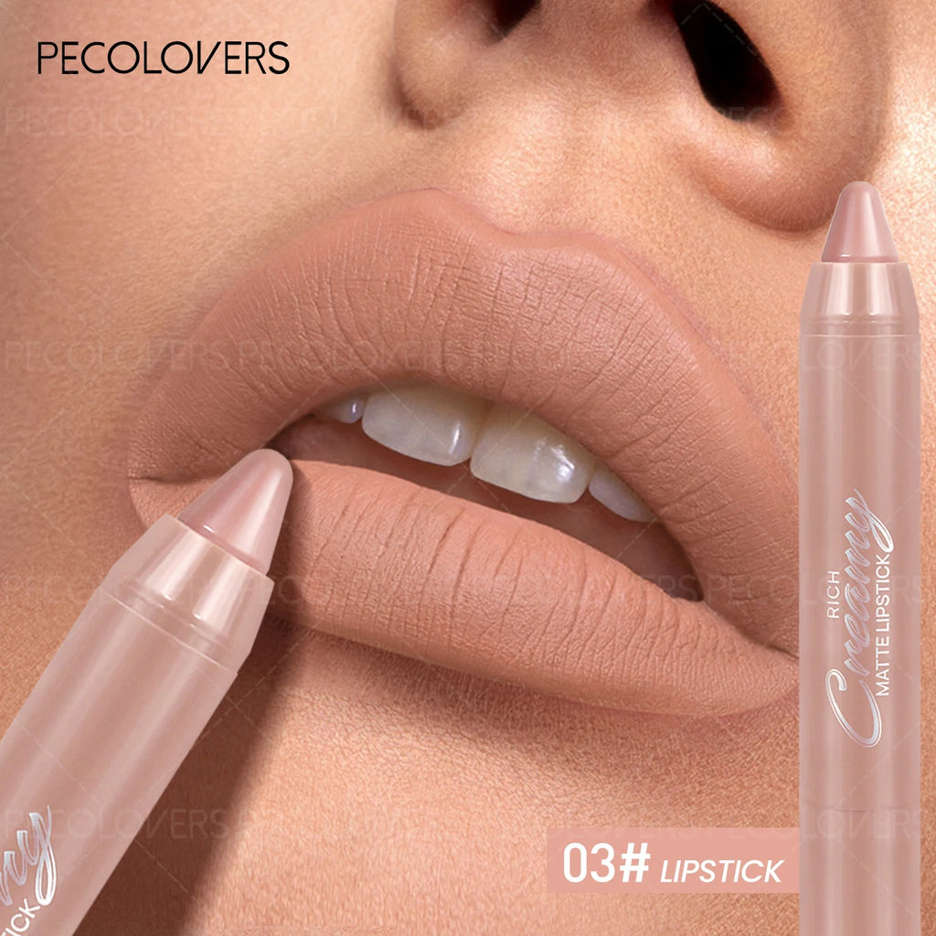 1PC Nude Frosted Lipstick - Soft Texture, Moisturizing Formula, Outline Lip Shape, Non-stick Cups, Christmas, Halloween Gifts Zpaxo 03
