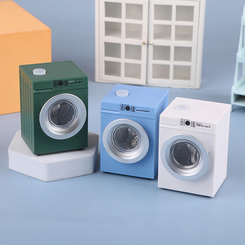 Toy Washing Machine Dollhouse Miniature Drum Washer Model Zpaxo