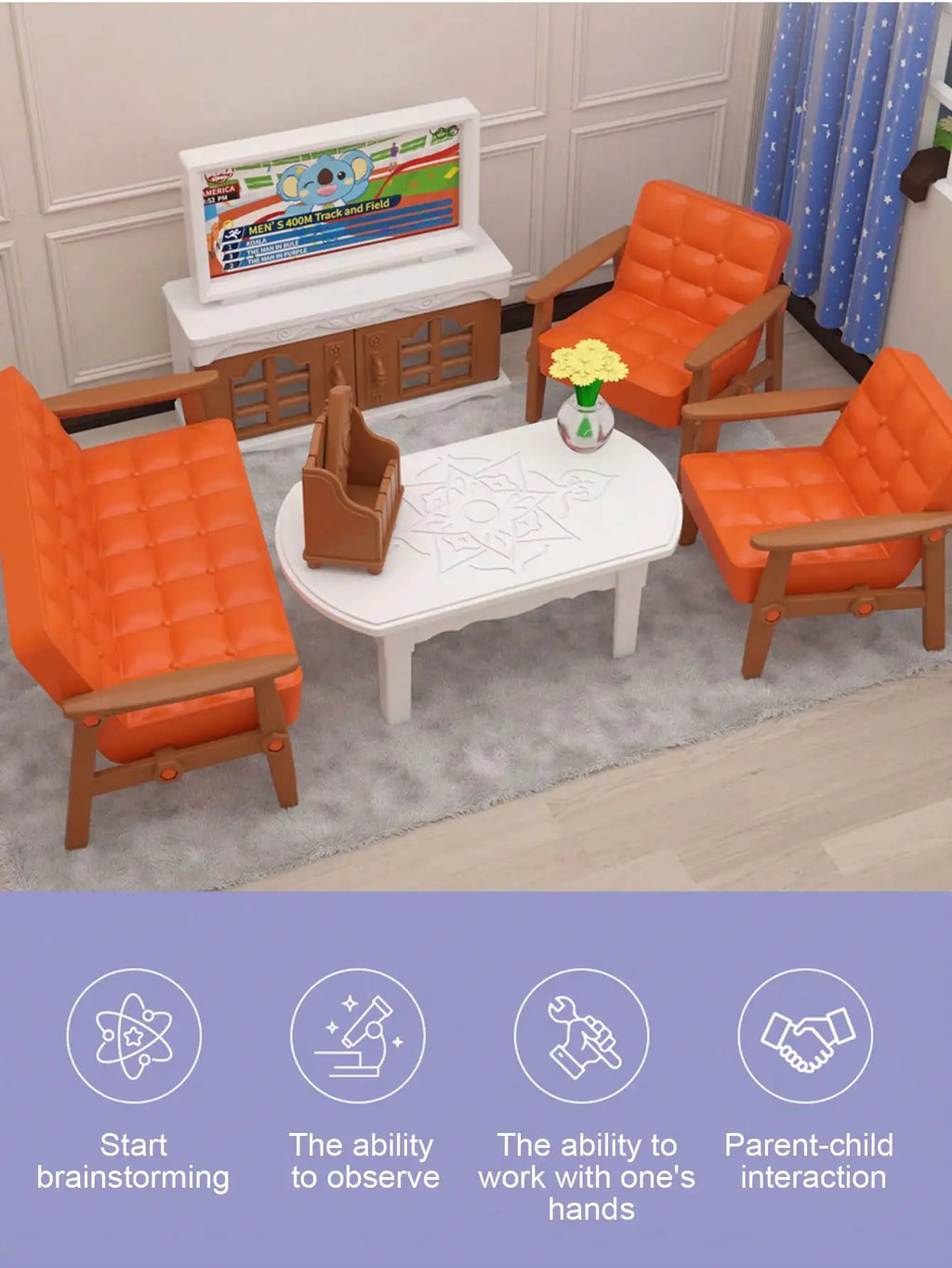 1 12 Miniature Furniture Forest Family Mini Bedroom Kitchen Bathroom