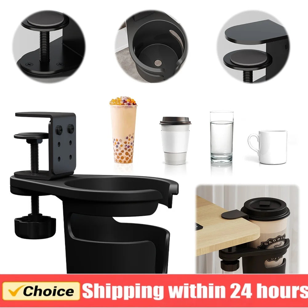 Adjustable Height Desk Cup Holder Punch-free Anti Spill Storage Rack
