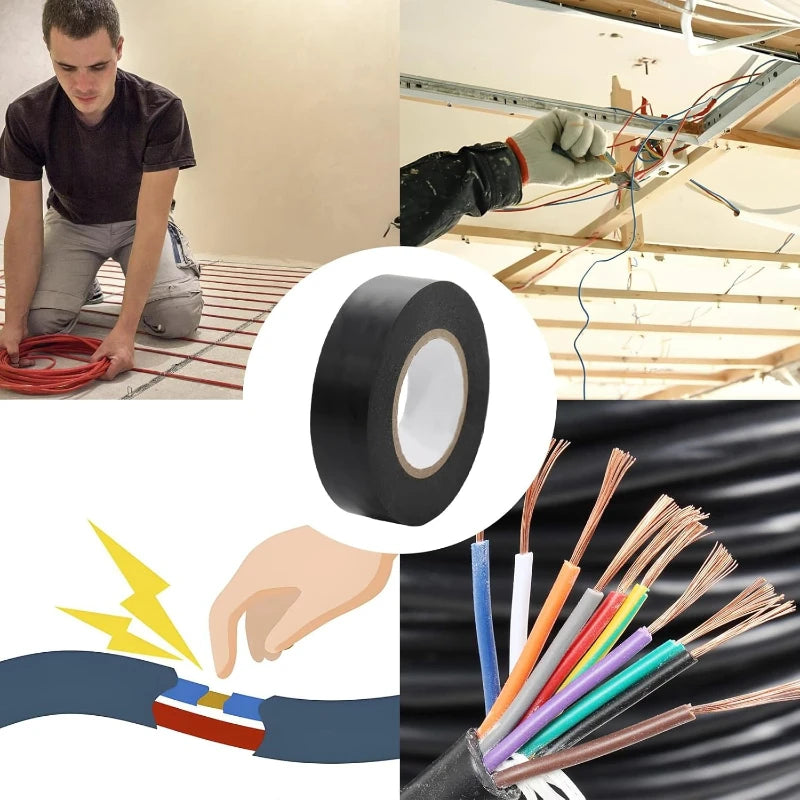 6/10m High-temperature Insulation Tape Resistant Black Flame Retardant Electrical Tape Insulating Adhesive for Industrial Househ Zpaxo