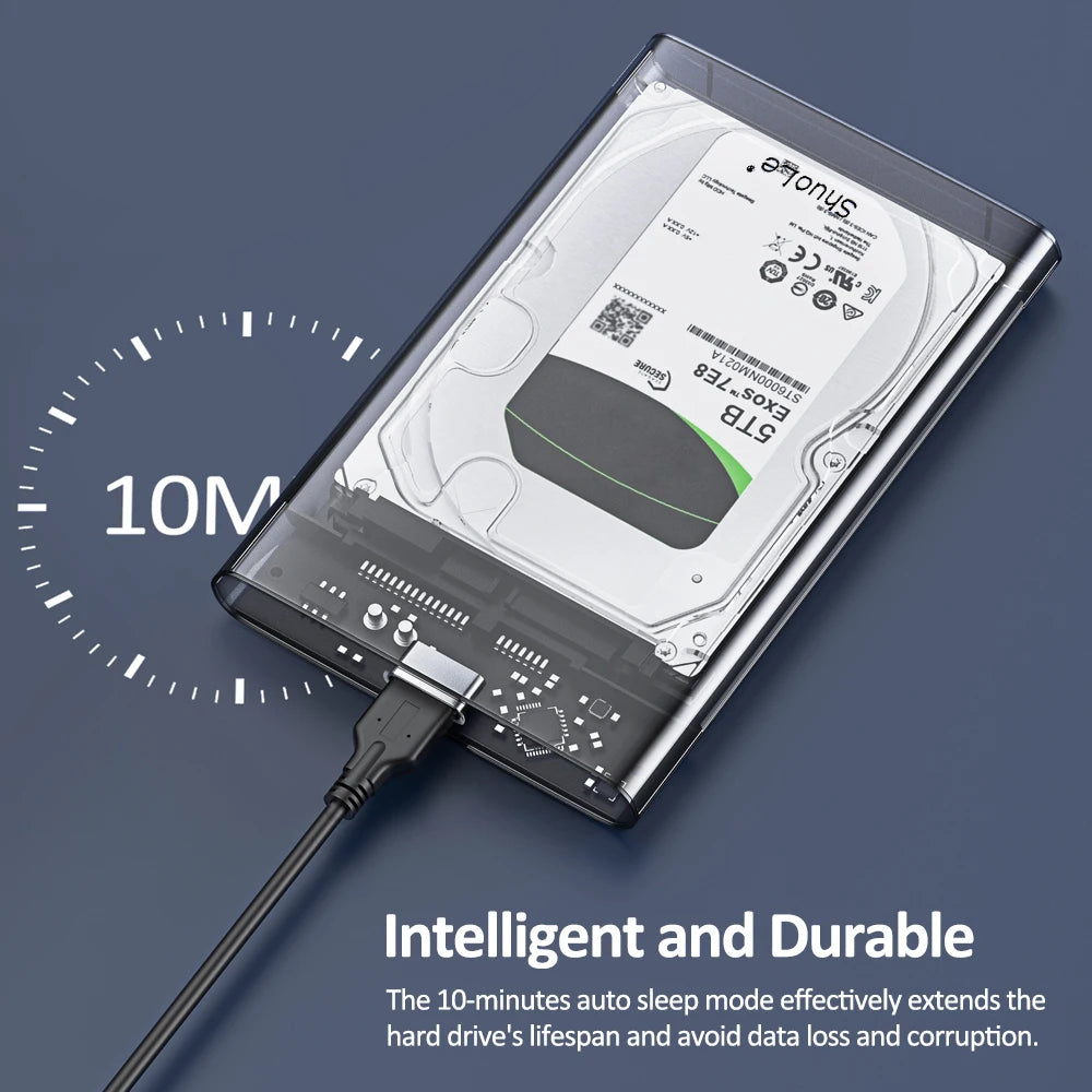 Hard Disk Case 2.5 Inch SSD Case SATA to USB 3.2 HDD Enclosure HDD Case UASP external hard drive box Zpaxo