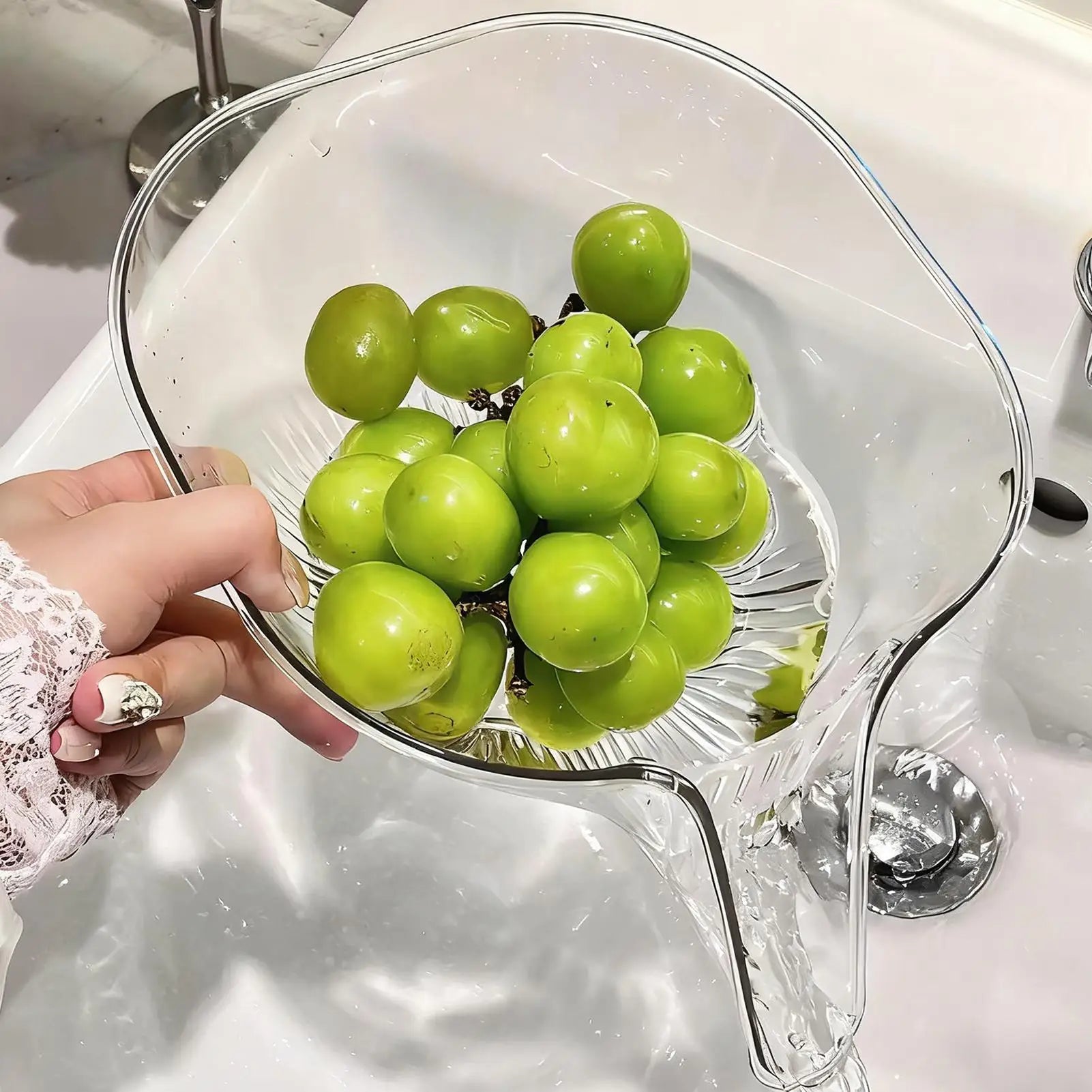 Fruit Strainer Washing Bowl Container Rice Washer Kitchen Gadgets