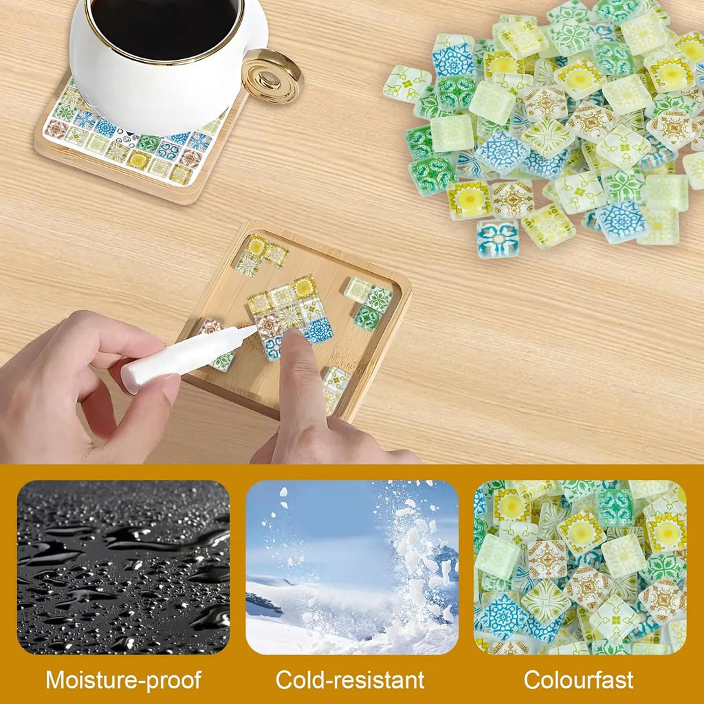 20-Pack Bohemian Crystal Glass Mosaic Tiles – 1.5cm DIY Craft Glass Mosaic Tiles Zpaxo