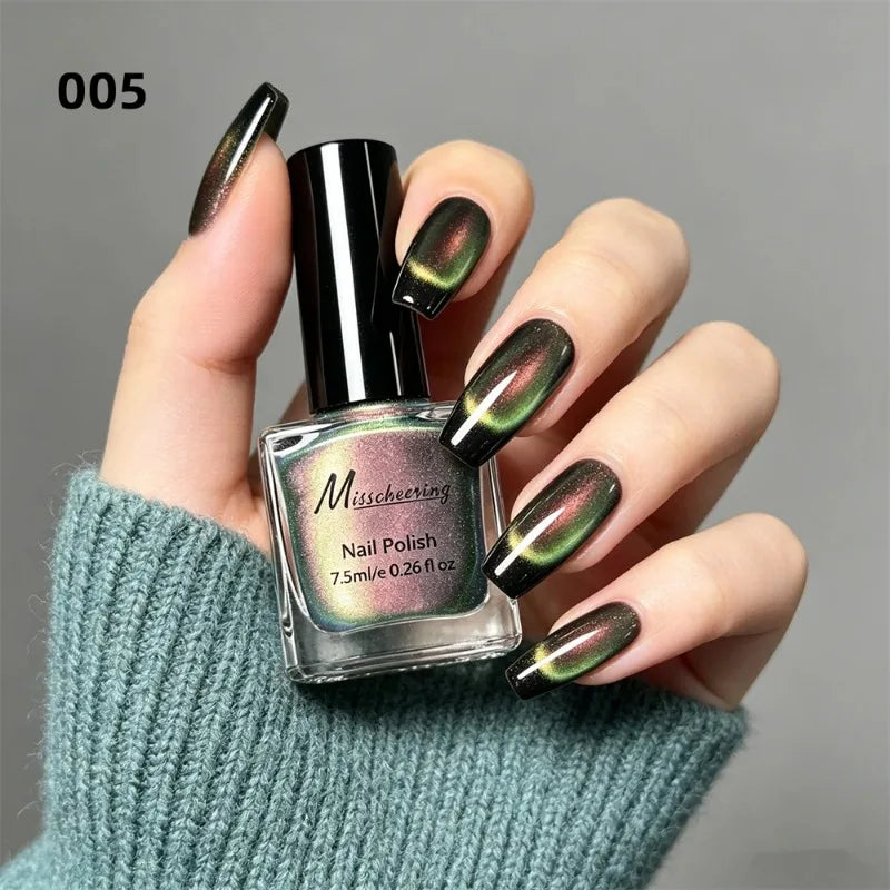 Iridescent Cat Eye Nail Polish Magnetic Polarized Gel No Lamp Baking Zpaxo 05