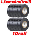 Black Electrical Insulating PVC Tape Heat Resistant Self-Adhesive Electric Wire Protection Tape for Electrical Safety Zpaxo 10roll
