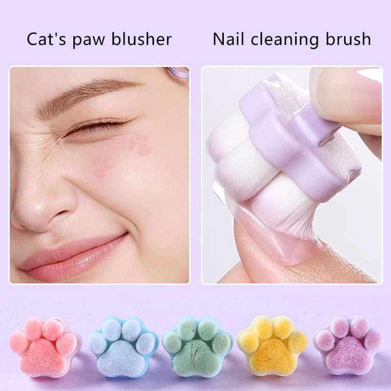 New Cat's Paw Manicure Dust Clean Brush Finger Ring Duster Blush Powder Brushes Soft Hair Nail Polish Powder Dusting Tools Zpaxo