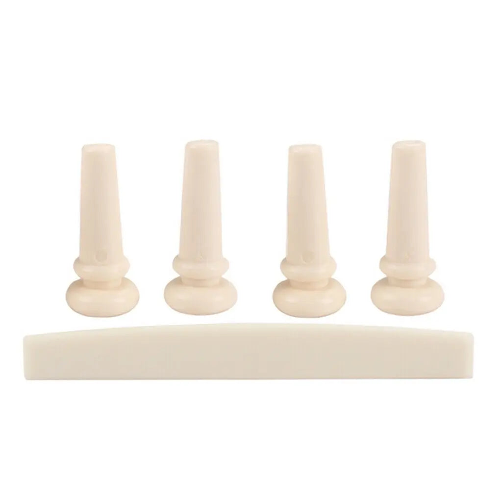 Acoustic Bass Guitar Cream Bridge Pins+ Saddle Instrument Replacement