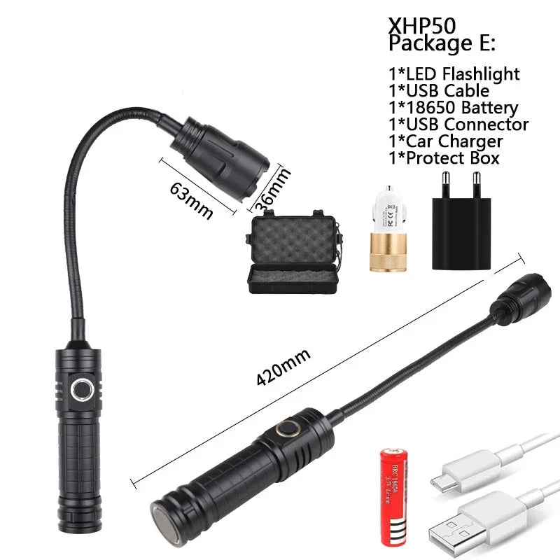 POCKETMAN XHP50 LED Flashlight – Magnetic Flexible Work Light