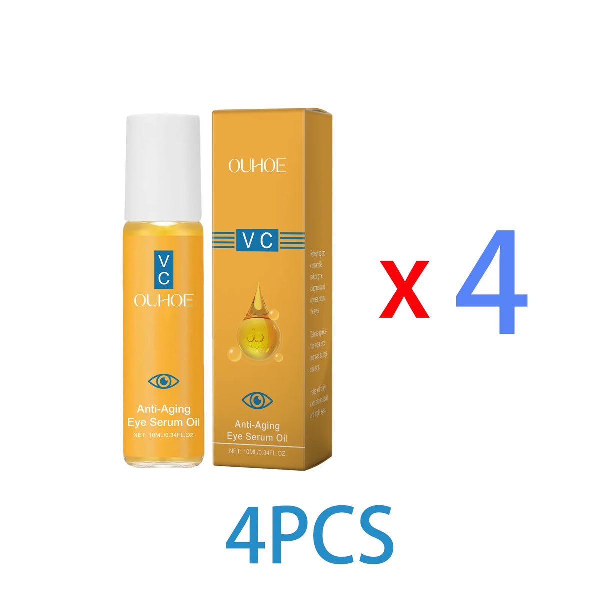 Firming Skin Eye Serum Oil Vitamin C and E for Dry Skin Facial for Wrinkles Hydrating Lightweight Fast Absorbing Skincare 10ml Zpaxo 4PCS