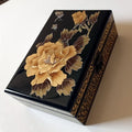 Handmade Lacquerware Jewellery Box – Hand-Painted Wood & Lock Jewellery Storage Box Zpaxo black