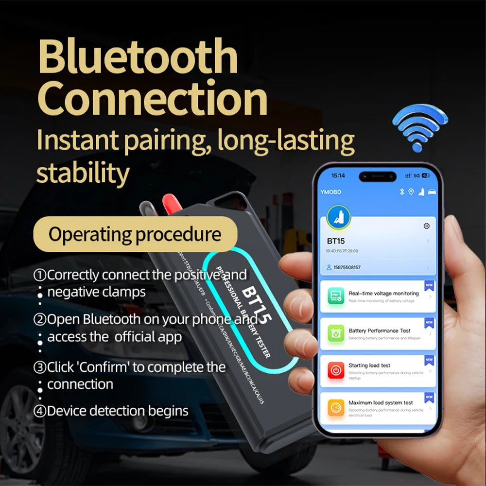 Intelligent 12V 24V Smart Battery Tester Automotive Quick Load Plug