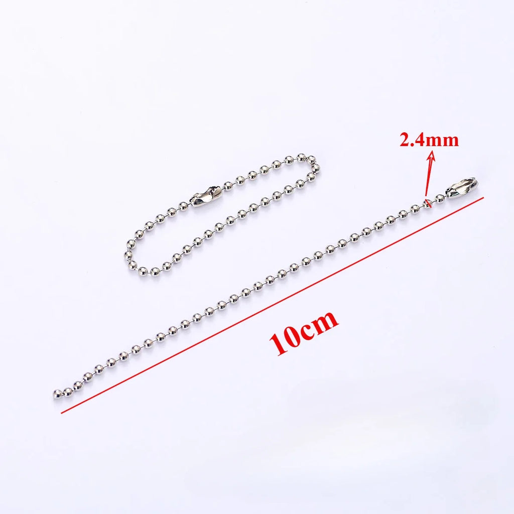 50/100/500pcs Round Ball Bead Chains Length Keychain Tag Bulk Chains with Connector for DIY Pendant Jewelry Bag Accessories Zpaxo 500pcs 10cm