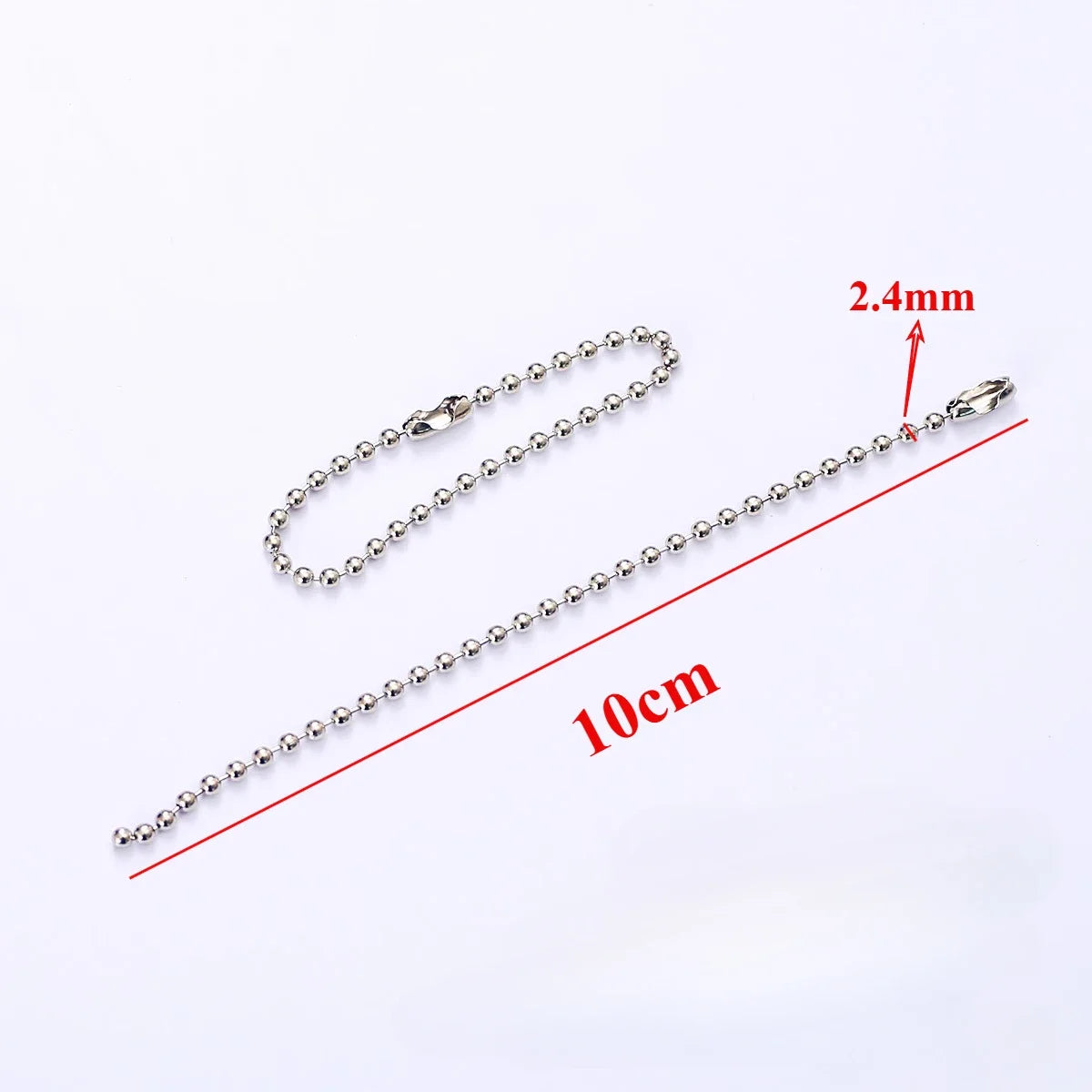 50/100/500pcs Round Ball Bead Chains Length Keychain Tag Bulk Chains with Connector for DIY Pendant Jewelry Bag Accessories Zpaxo 500pcs 10cm
