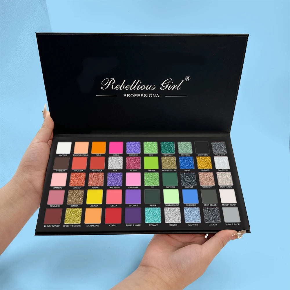 50 Rainbow Eyeshadow Palette Shimmer Matte Finish Nude Neon Glitter Zpaxo