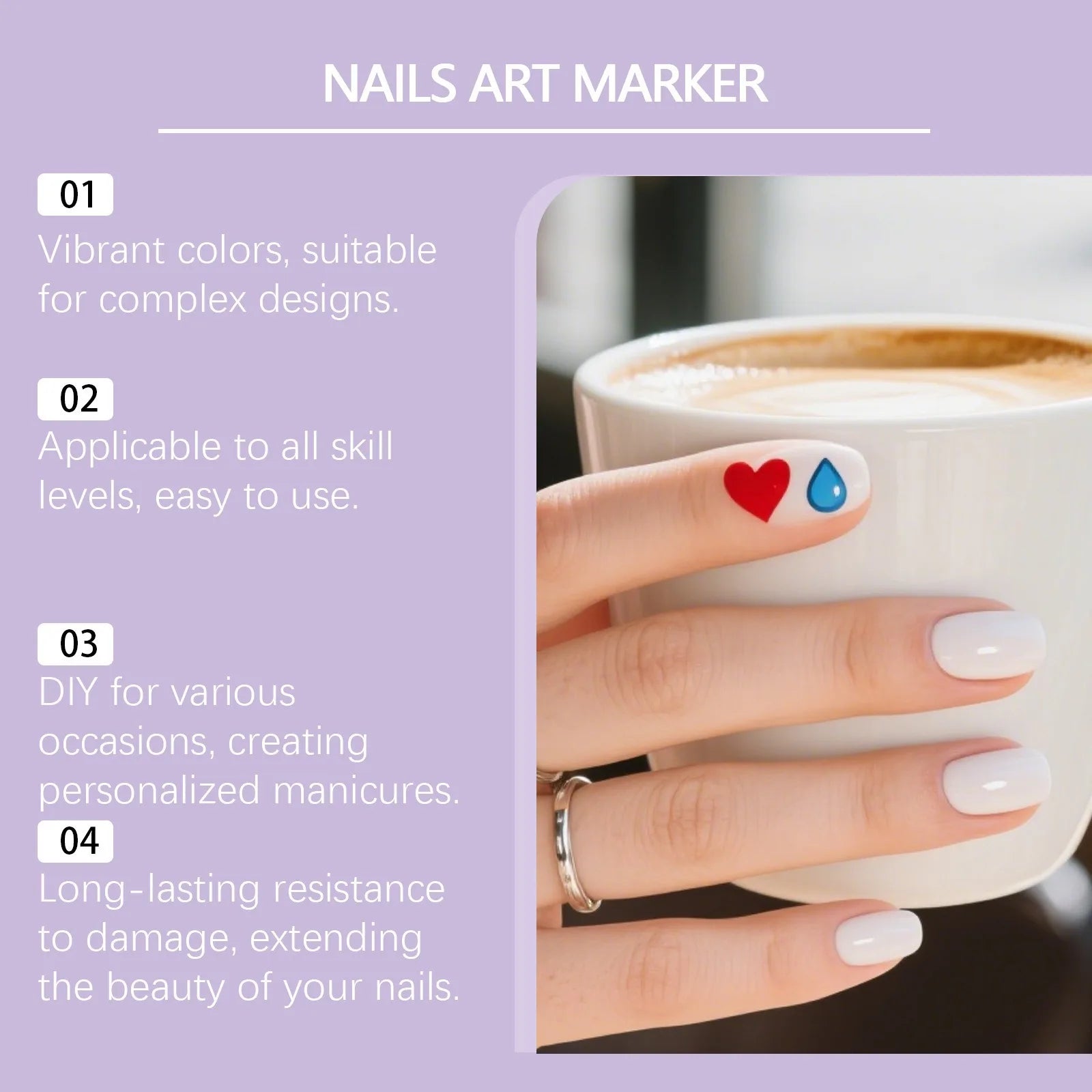 12-Color Nail Art Marker Pen Set | 0.5mm Ultra Fine Water-Based Nail Art Pen Set Zpaxo