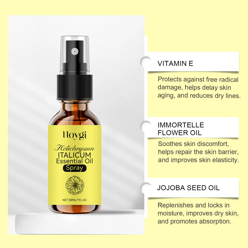 Helichrysum Facial Body Mist Spray for Dry Skin Lightweight Hydrating Oil Spray with Jojoba Oil Winter Skincare Care for Women Zpaxo