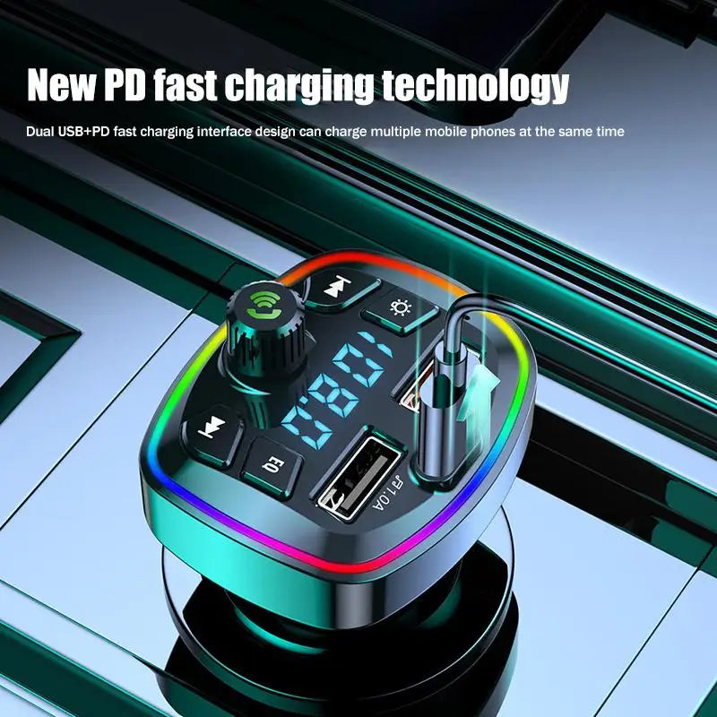Car Bluetooth 5.0 FM Transmitter – PD 18W Fast Charger & MP3