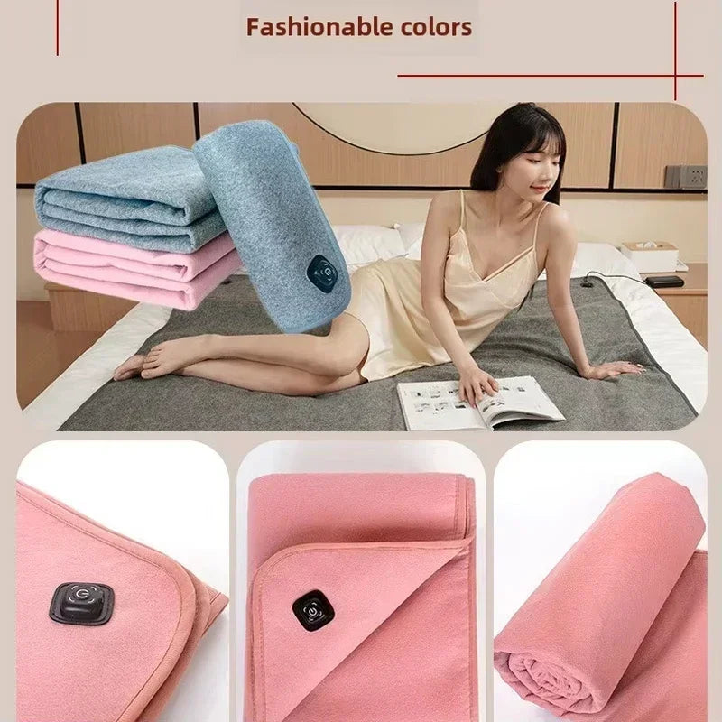 USB-C Electric Heated Blanket – 6-Zone 10W Washable Plush Mat Electric Heated Blanket Zpaxo
