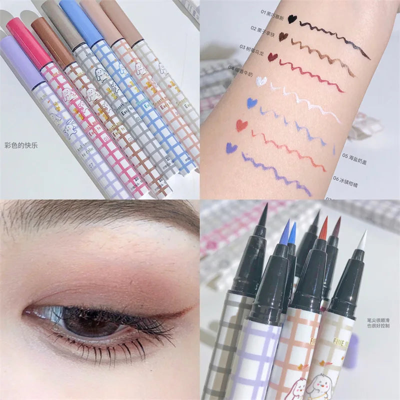 Colorful Liquid Eyeliner Pencil Matte Waterproof Not Blooming Long