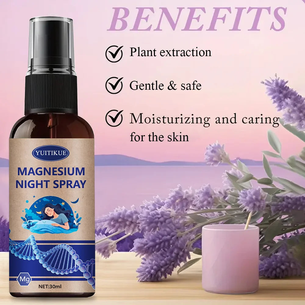 Magnesium Night Spray with Lavender Oil – Sleep & Relaxation 30ml Magnesium Body Spray Zpaxo