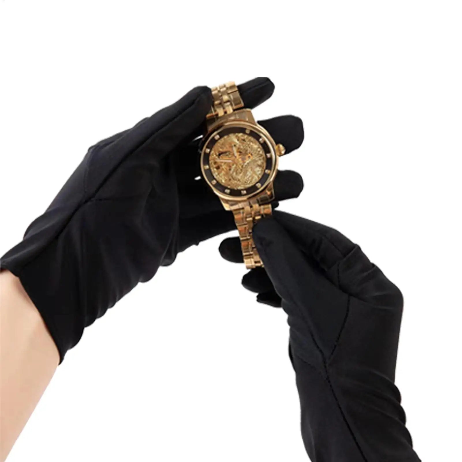 Black Jewelry Inspection Gloves – Fingerprint-Free Wrist Gloves Jewelry Inspection Gloves Zpaxo