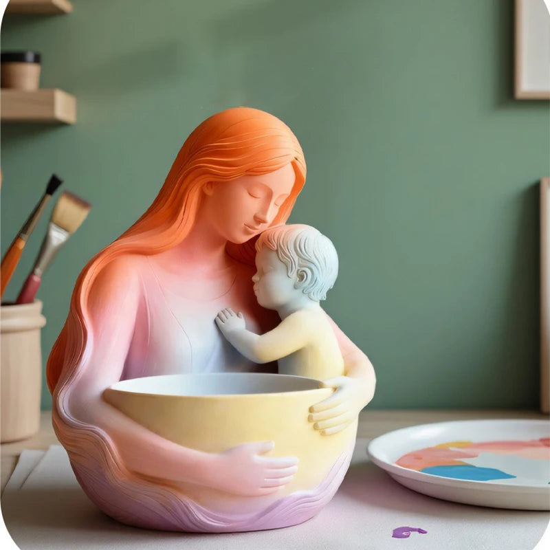 Mother & Child Silicone Mold – DIY Candle, Flower Pot & Gypsum