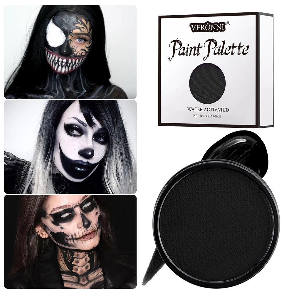 Water Activated Face Body Paint Non-toxic Safe Painting Multiple Zpaxo 1pcs-black