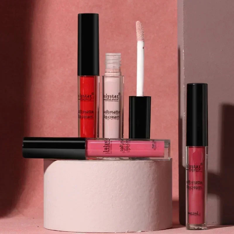 1pc Waterproof Liquid Lipsticks Lip Makeup Matte Velvet Lipstick Lip Gloss Red Sexy Cosmetic 6 Colors Long Lasting Lip Glaze Zpaxo