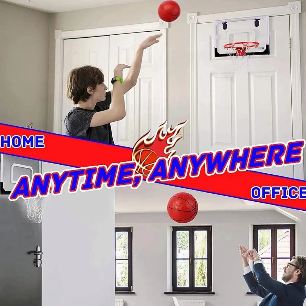 Mini Basketball Hoop – No-Drill Foldable Desk & Wall Mount