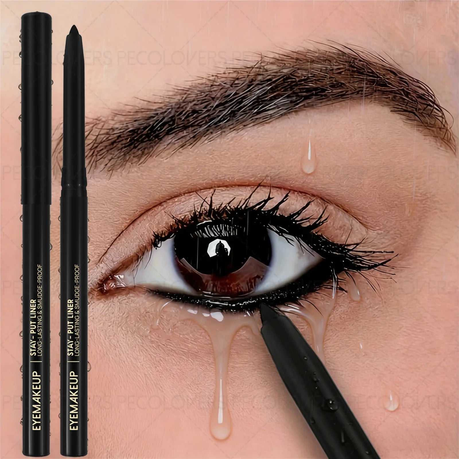 Waterproof Sweatproof Black Eyeliner Creamy Texture Smudge-proof