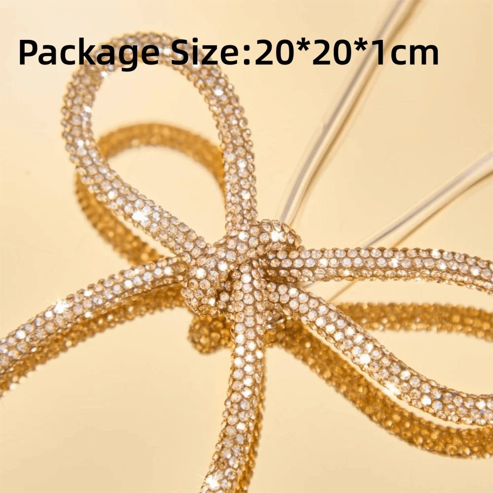 6-Pack Glitter Rhinestone Christmas Bows with Twist Ties Christmas Bow Ornaments Zpaxo