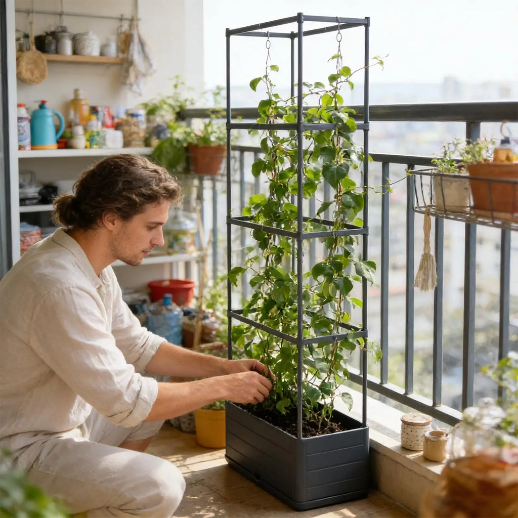 Tomato Planter Vertical Growing Container Tomato Cage with Trellis for Garden Outdoor Indoor Greenhouse Patio Balcony Terrace Zpaxo