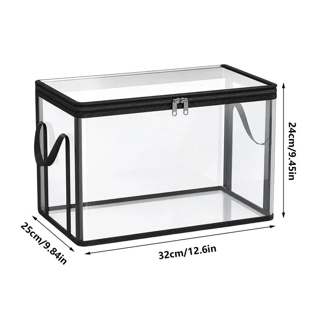 Clear Plastic Book Storage Box Large Capacity Stackable Organizer Container Toy Clothes Organizer Bins for Home Bedroom Dorm Zpaxo