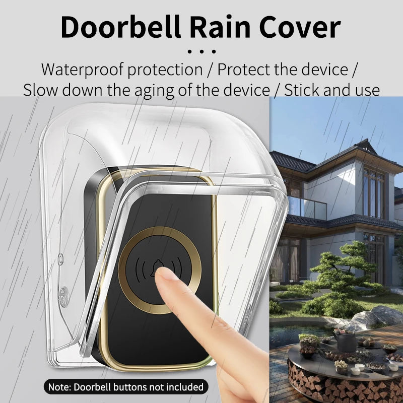 Waterproof Doorbell Cover Rain Case Wireless Button Smart Ring Chime Zpaxo