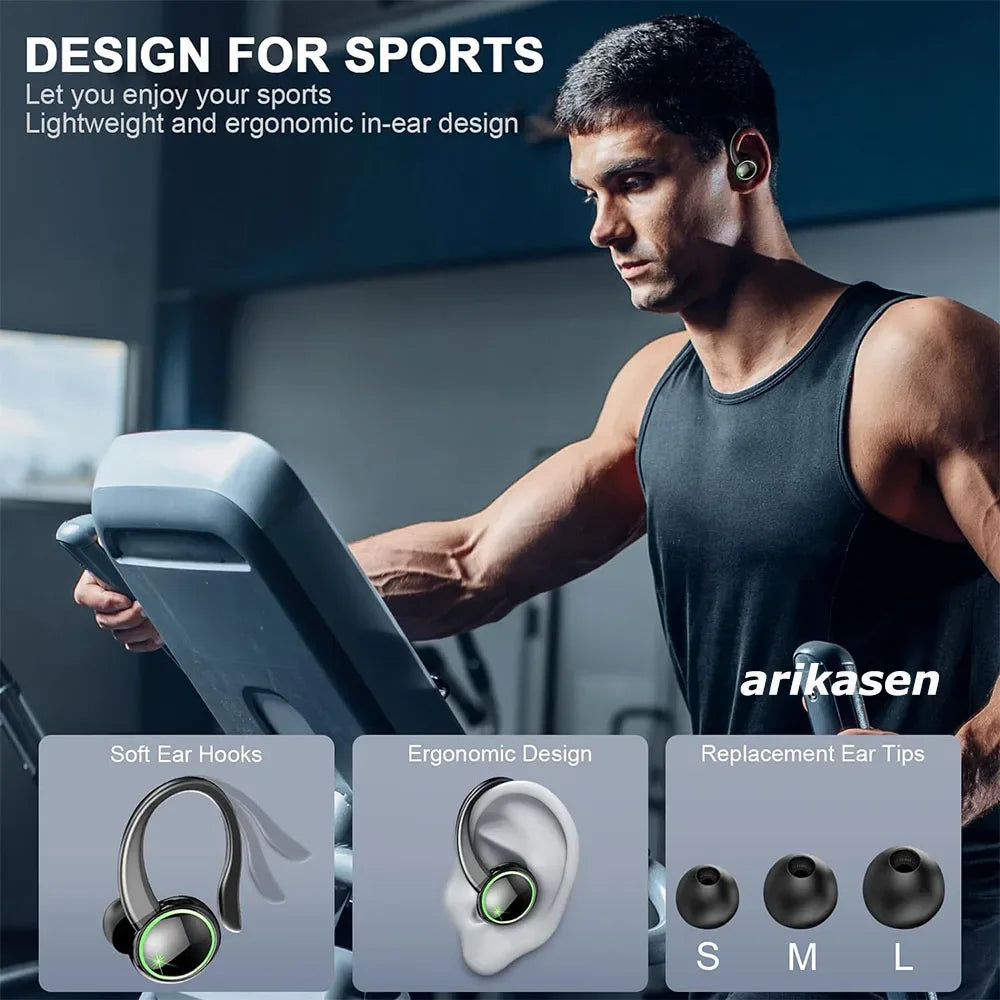 Headphones Bluetooth 5 3 Wireless Bass Stereo Over Ear Earbuds ENC