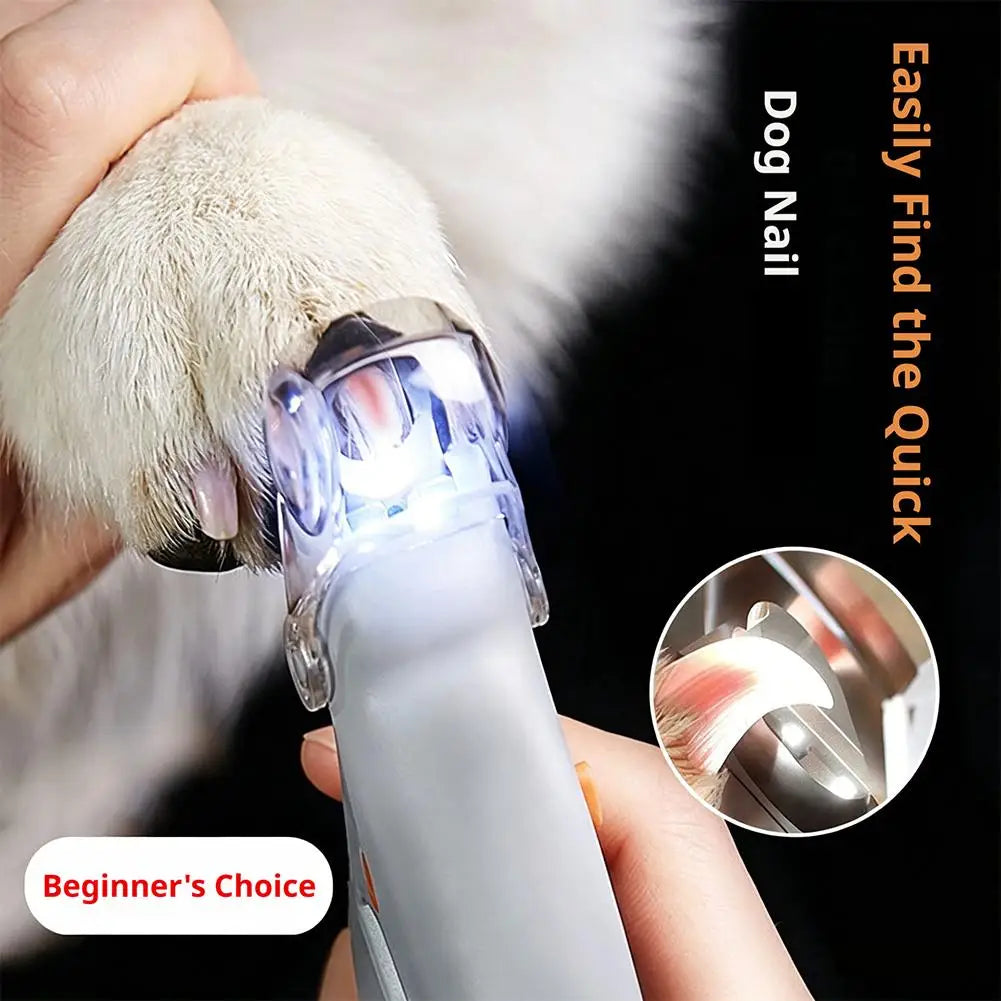 Dog Cat Pet Nail Clipper LED Light 2-in-1 Illuminated Safety Lock Catcher Cap Dogs Safe and Easy-to-Use Pet Grooming Kit Tool Zpaxo