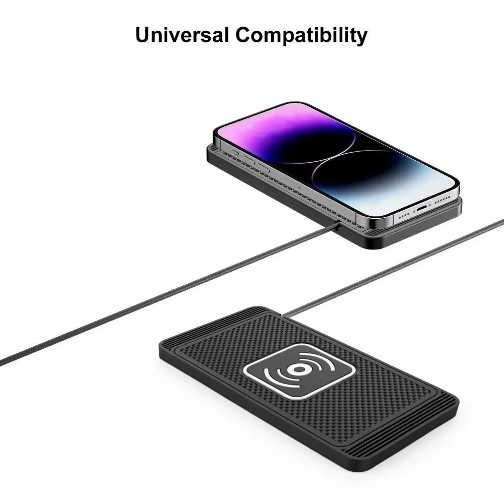 Fast Charging Car Wireless Charger Non-Slip Pad 15W Car Charging Pad Type-C USB Port Satable Wireless Car Charger Car Use Zpaxo