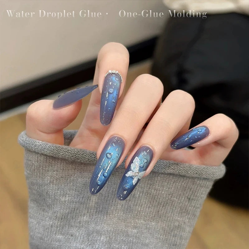 Spring & Summer New Waterdrop Top Coat Gel High Gloss Crystal Plating Sealer Clear Water Drop Design 3D No-Wipe Gel Nail Polish Zpaxo
